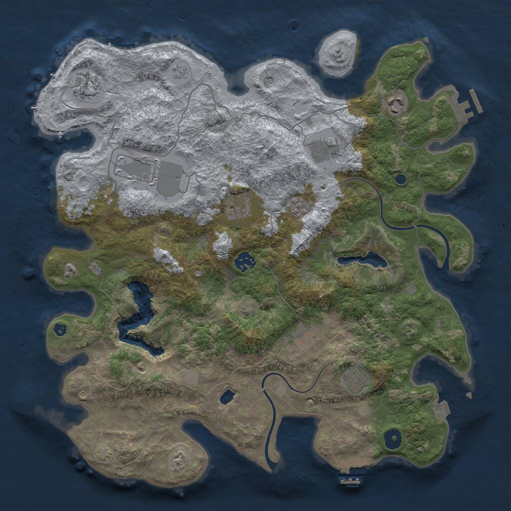 Rust Map: Procedural Map, Size: 4000, Seed: 1413839169, 15 Monuments