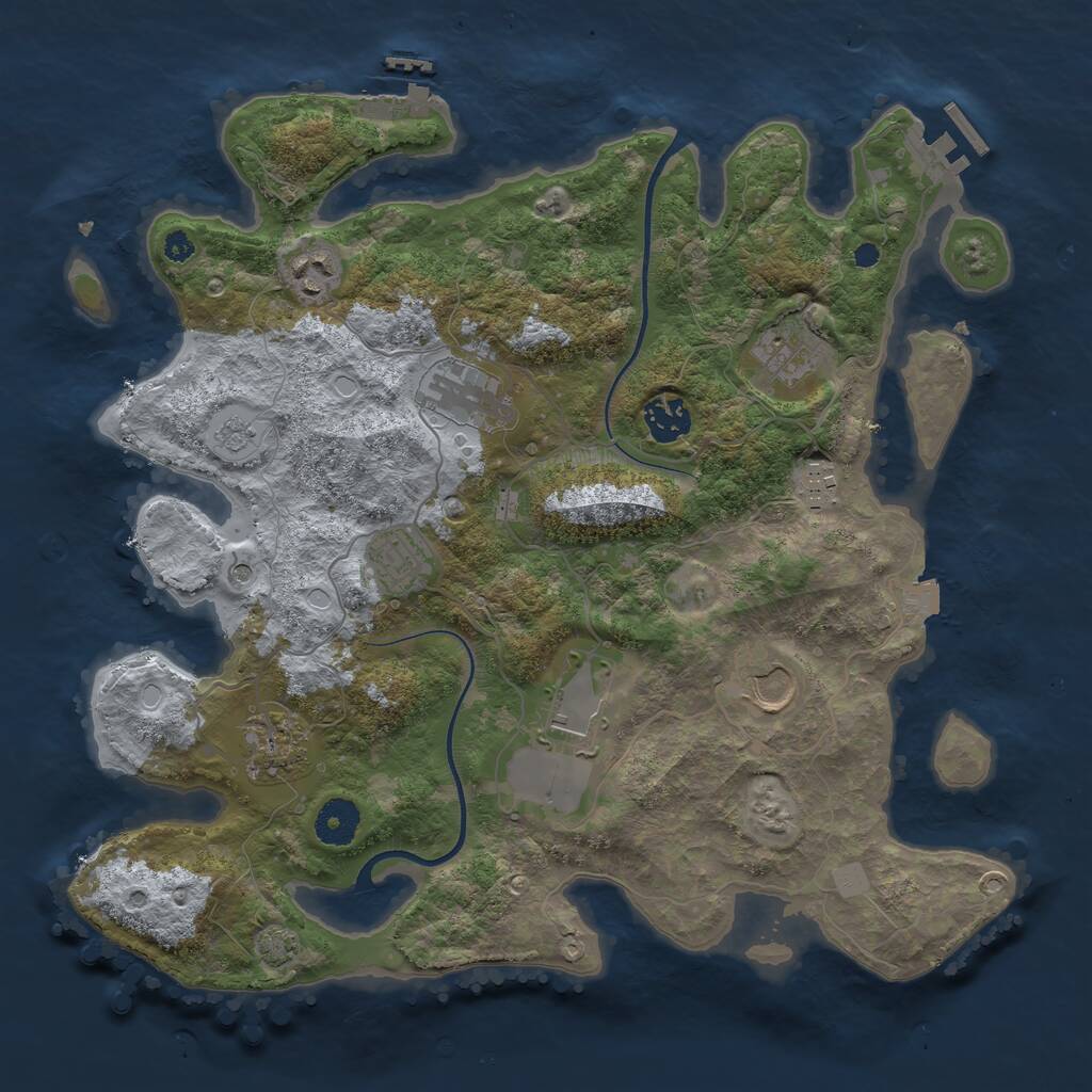 Rust Map: Procedural Map, Size: 3600, Seed: 198, 15 Monuments