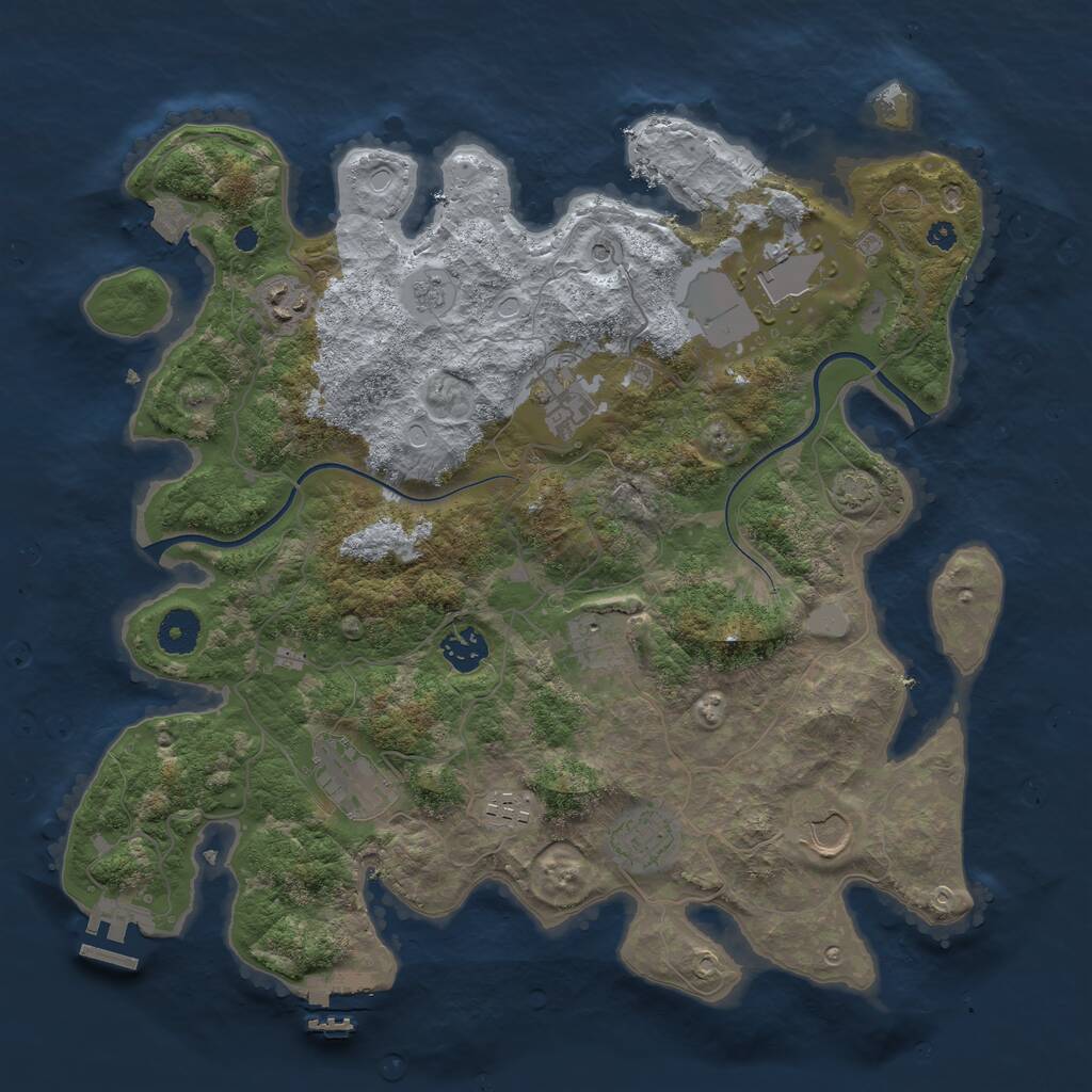 Rust Map: Procedural Map, Size: 3750, Seed: 368667589, 15 Monuments