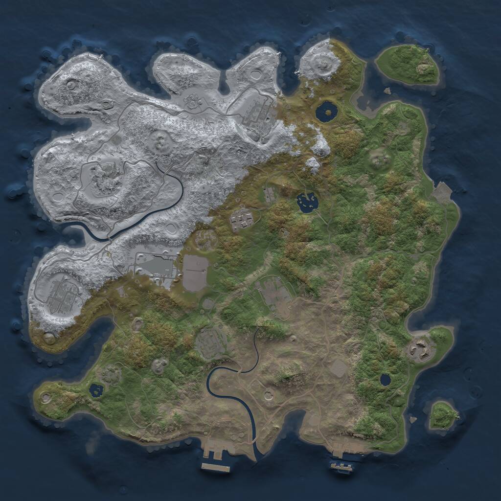 Rust Map: Procedural Map, Size: 3600, Seed: 259, 15 Monuments