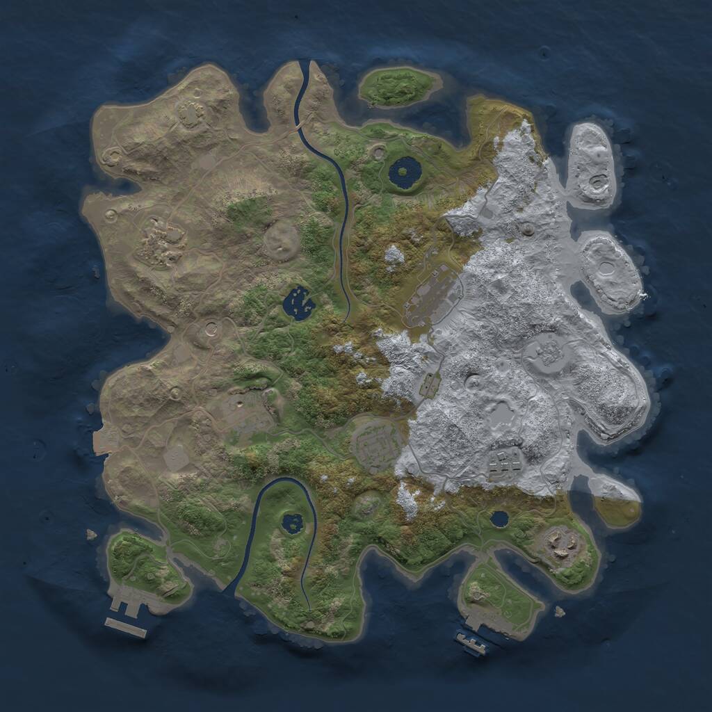 Rust Map: Procedural Map, Size: 3400, Seed: 681701192, 13 Monuments