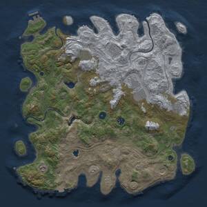 Thumbnail Rust Map: Procedural Map, Size: 4250, Seed: 595894343, 13 Monuments