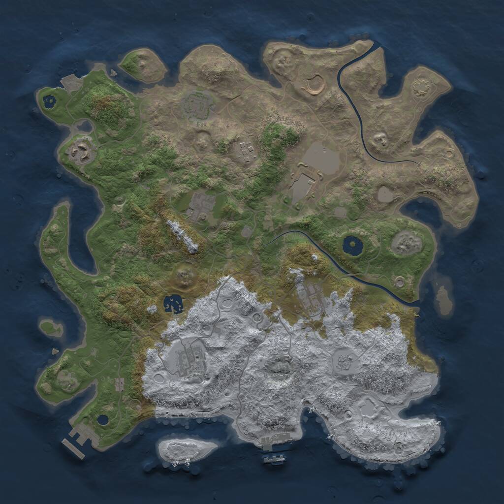 Rust Map: Procedural Map, Size: 3750, Seed: 8906707, 15 Monuments