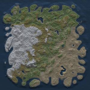 Thumbnail Rust Map: Procedural Map, Size: 6000, Seed: 266595538, 17 Monuments