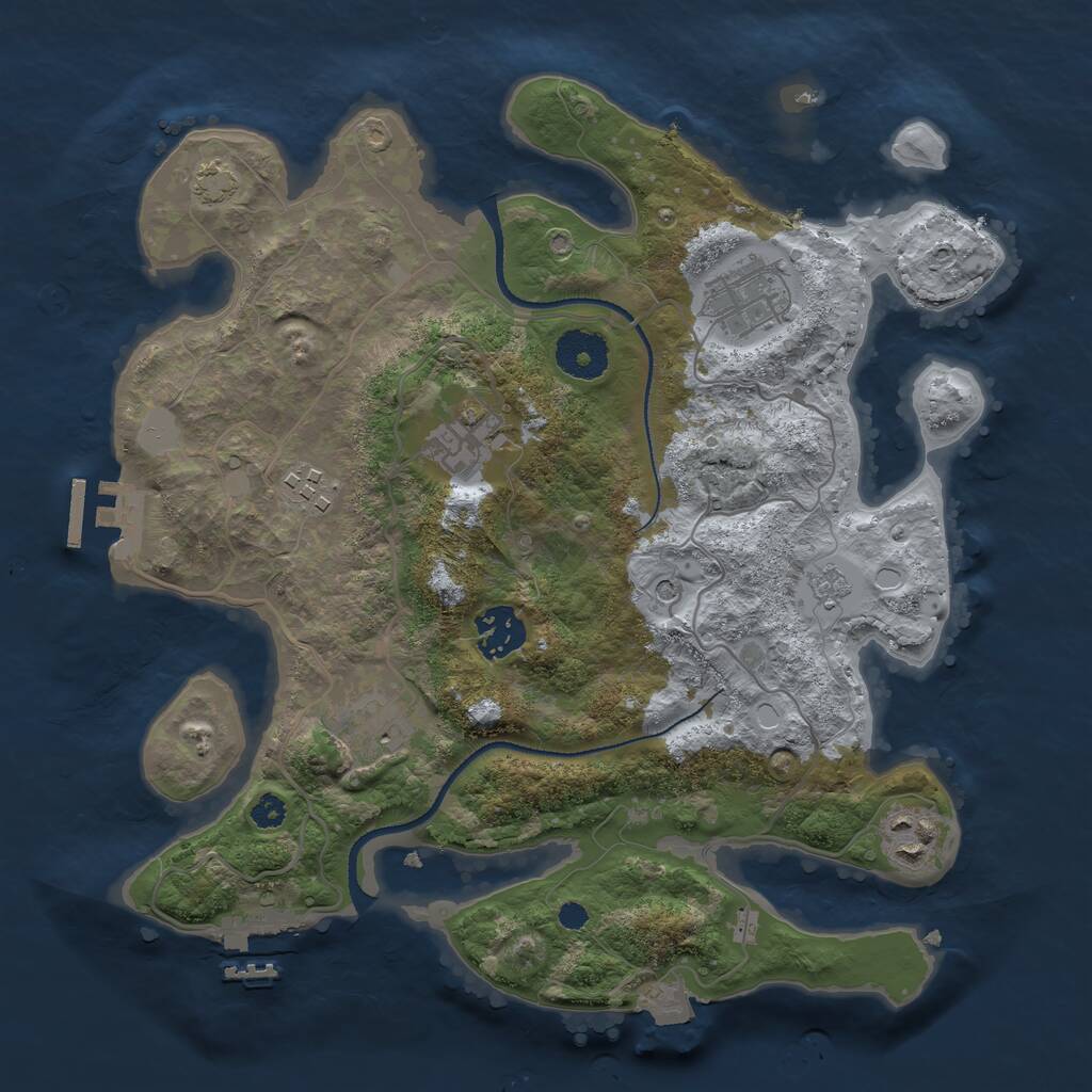 Rust Map: Procedural Map, Size: 3200, Seed: 1173411818, 12 Monuments