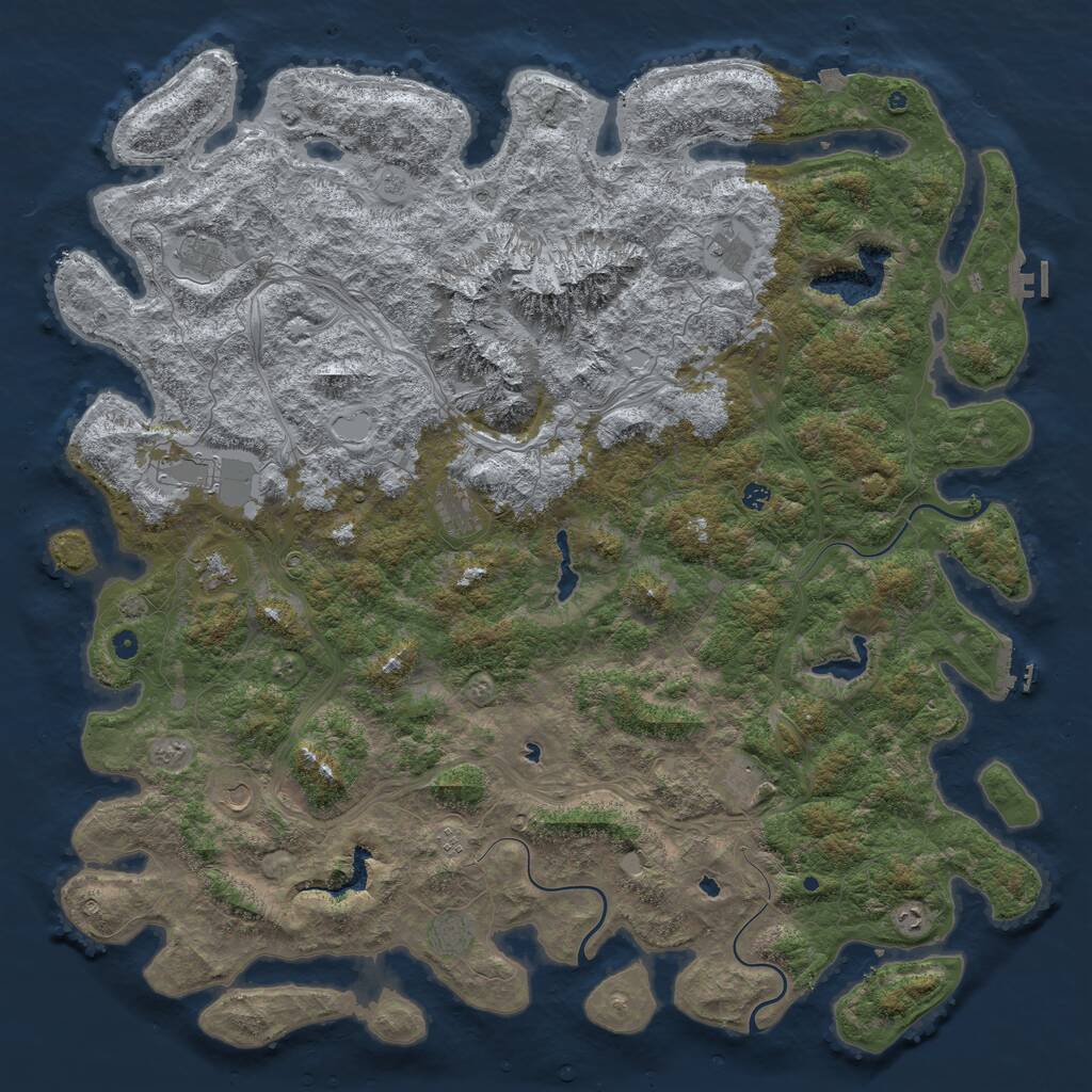 Rust Map: Procedural Map, Size: 6000, Seed: 4059021, 17 Monuments