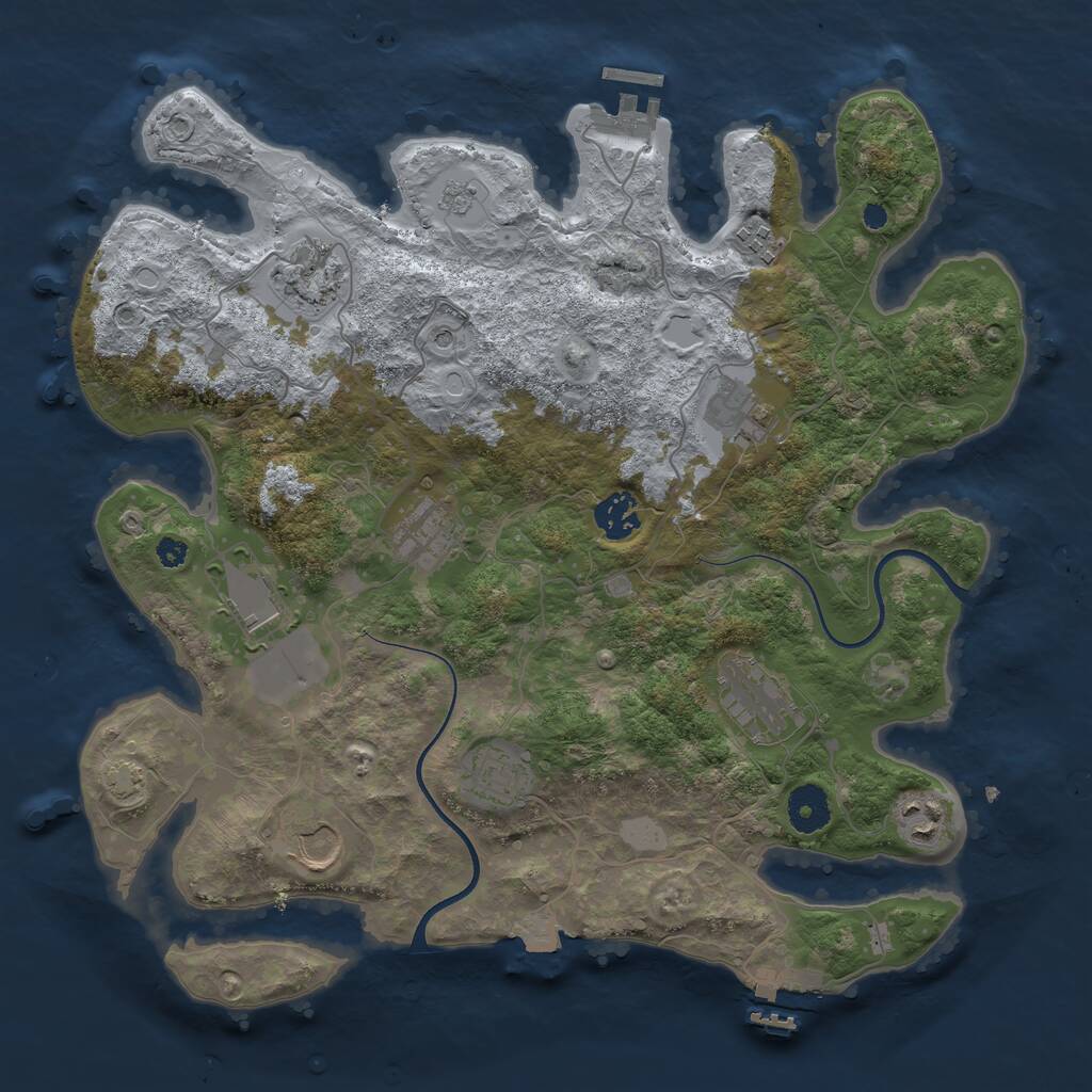 Rust Map: Procedural Map, Size: 3600, Seed: 237, 16 Monuments