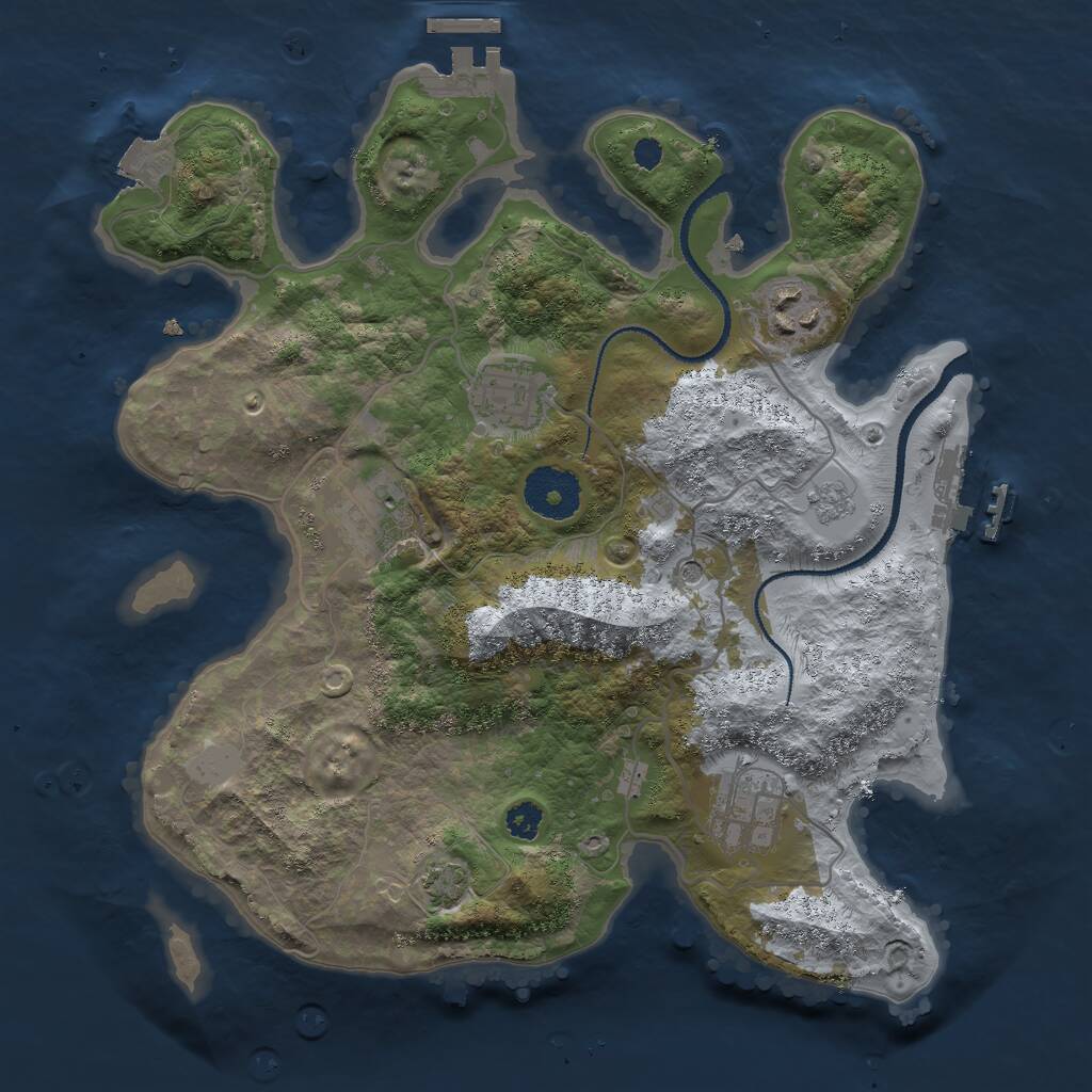 Rust Map: Procedural Map, Size: 3000, Seed: 8206, 10 Monuments