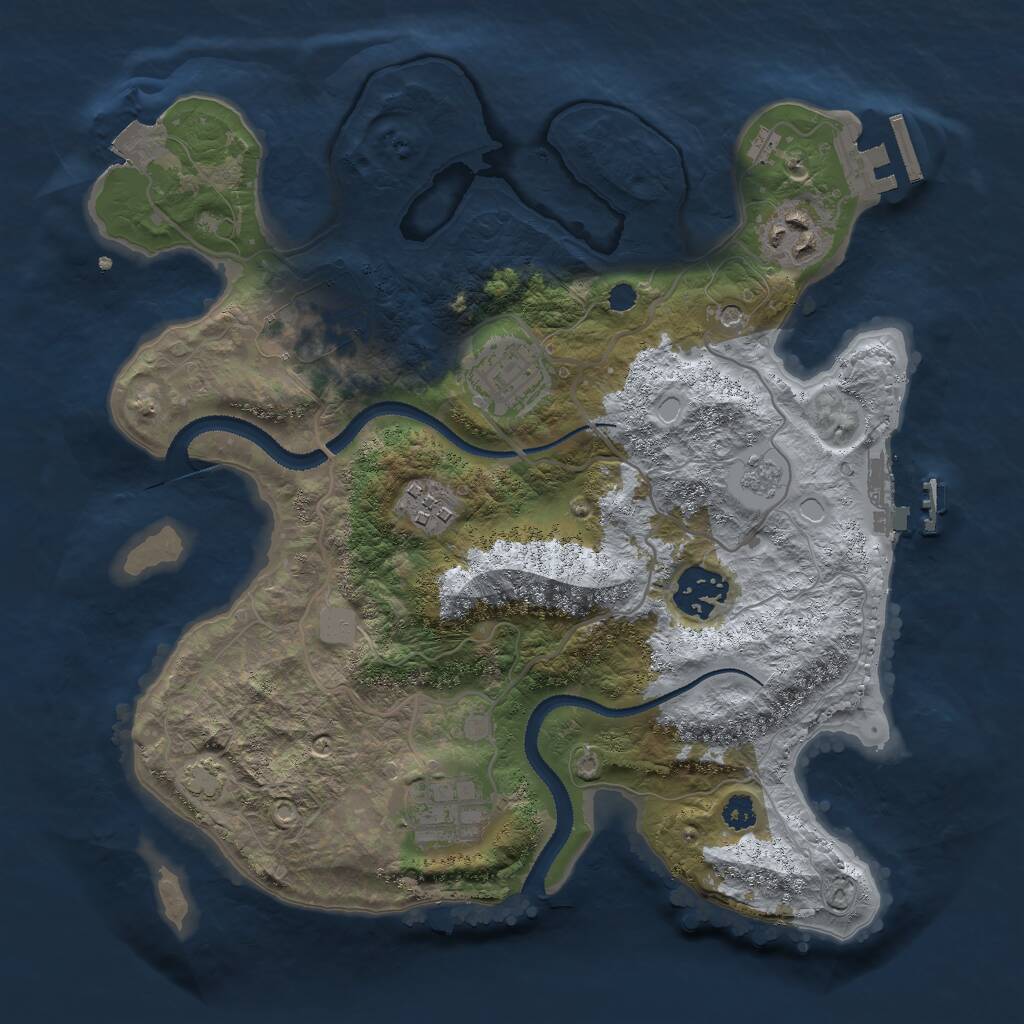 Rust Map: Procedural Map, Size: 3000, Seed: 8206, 12 Monuments