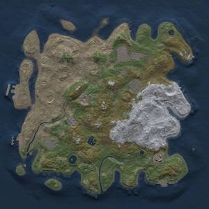 Thumbnail Rust Map: Procedural Map, Size: 3700, Seed: 732127124, 15 Monuments