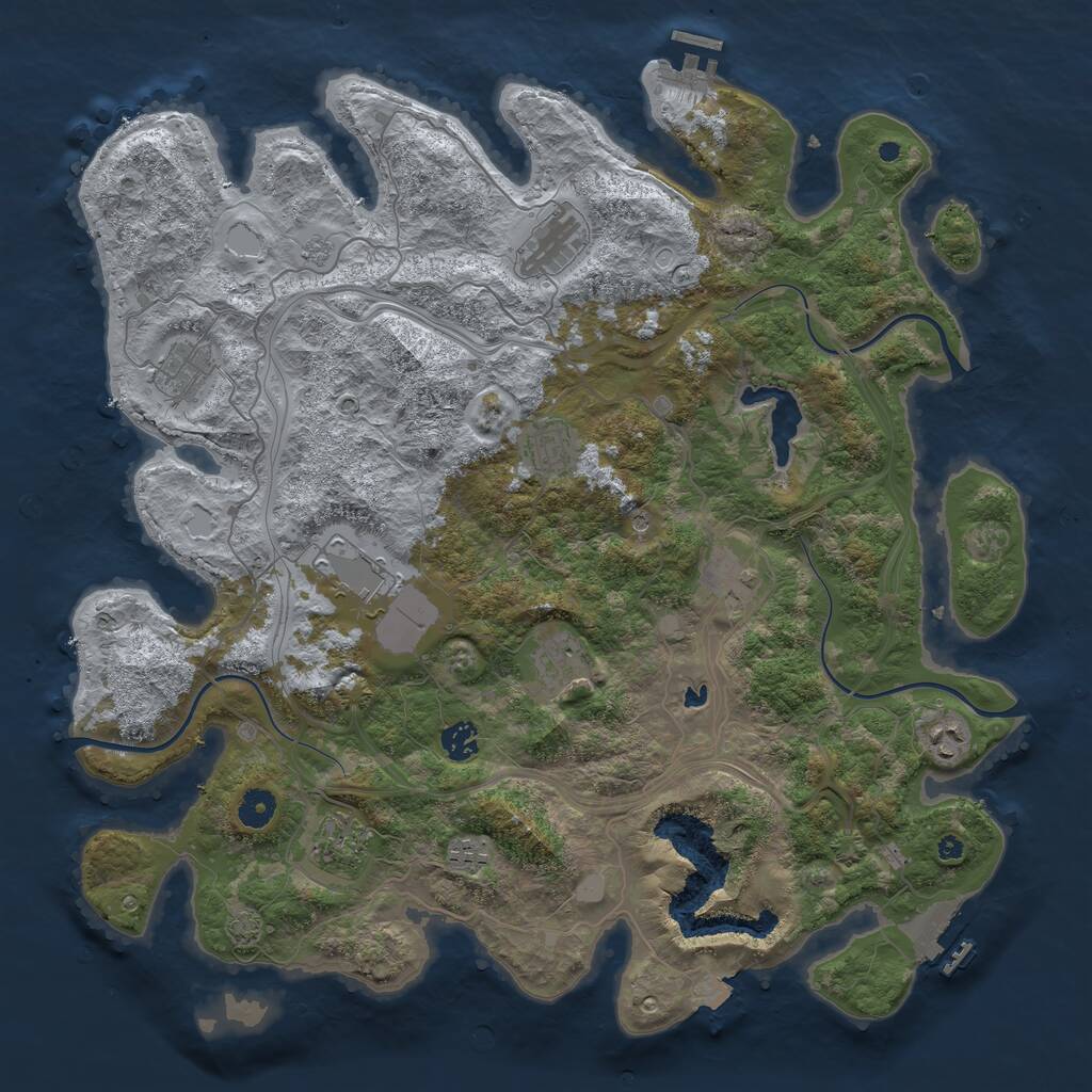 Rust Map: Procedural Map, Size: 4300, Seed: 94334536, 16 Monuments