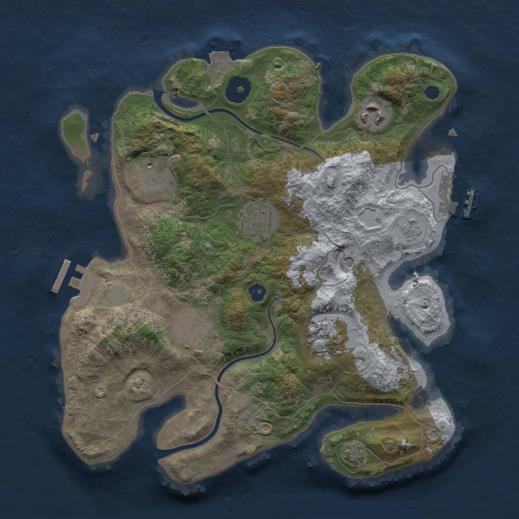 Rust Map: Procedural Map, Size: 3000, Seed: 18267, 11 Monuments