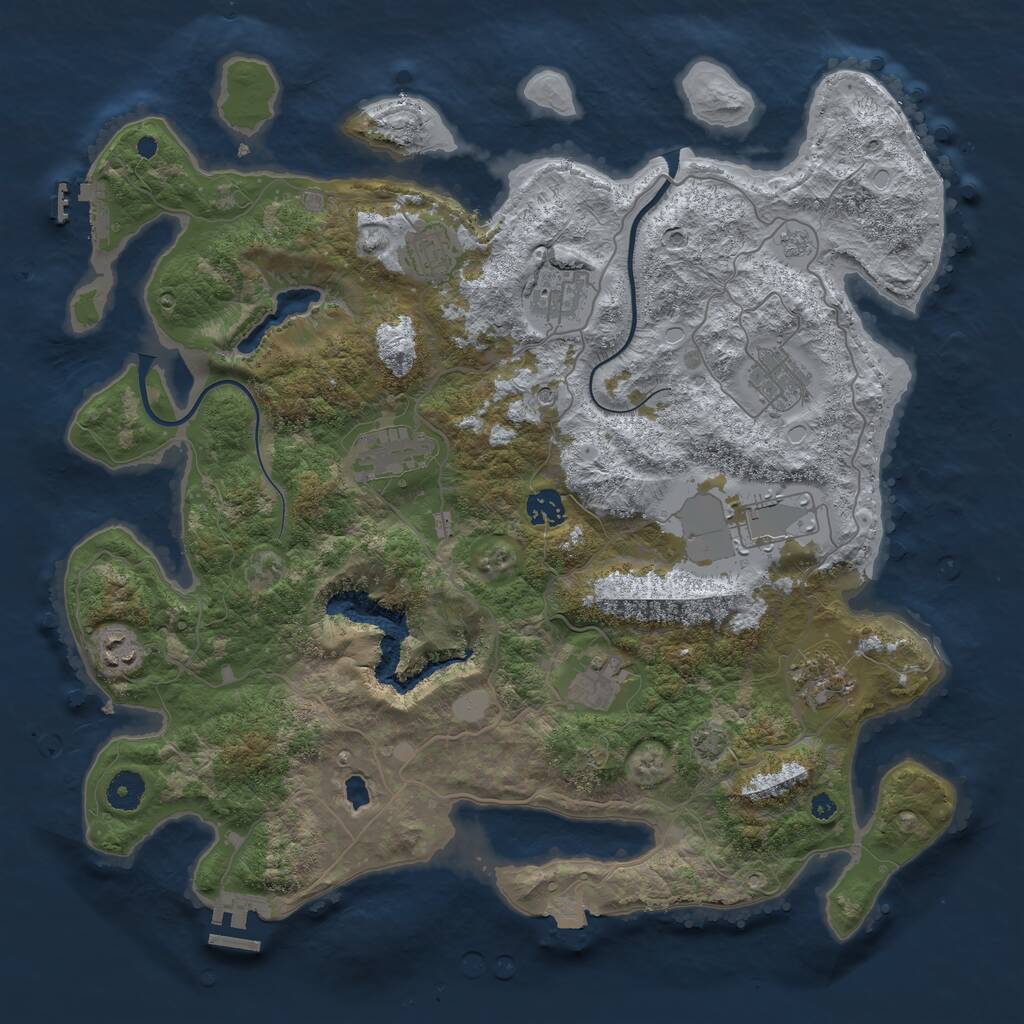 Rust Map: Procedural Map, Size: 4000, Seed: 16021974, 15 Monuments