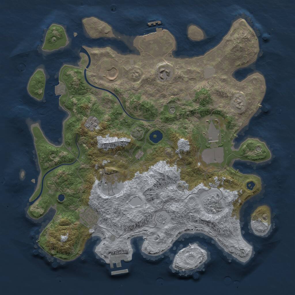 Rust Map: Procedural Map, Size: 3500, Seed: 1541289021, 13 Monuments