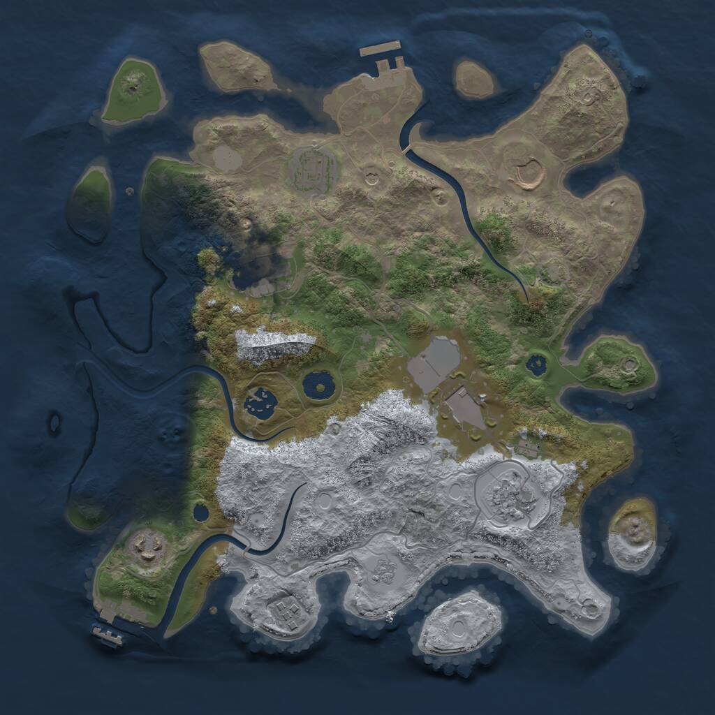 Rust Map: Procedural Map, Size: 3500, Seed: 1541289021, 14 Monuments