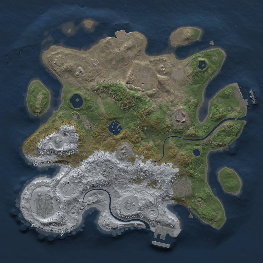 Rust Map: Procedural Map, Size: 3000, Seed: 19636, 11 Monuments