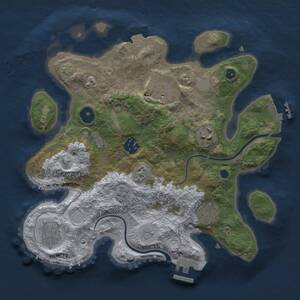 Thumbnail Rust Map: Procedural Map, Size: 3000, Seed: 19636, 11 Monuments