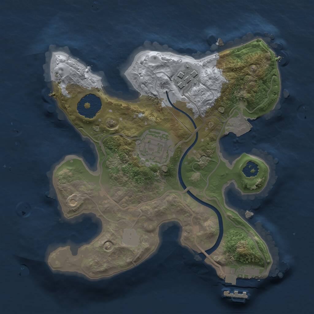 Rust Map: Procedural Map, Size: 2000, Seed: 424303157, 4 Monuments