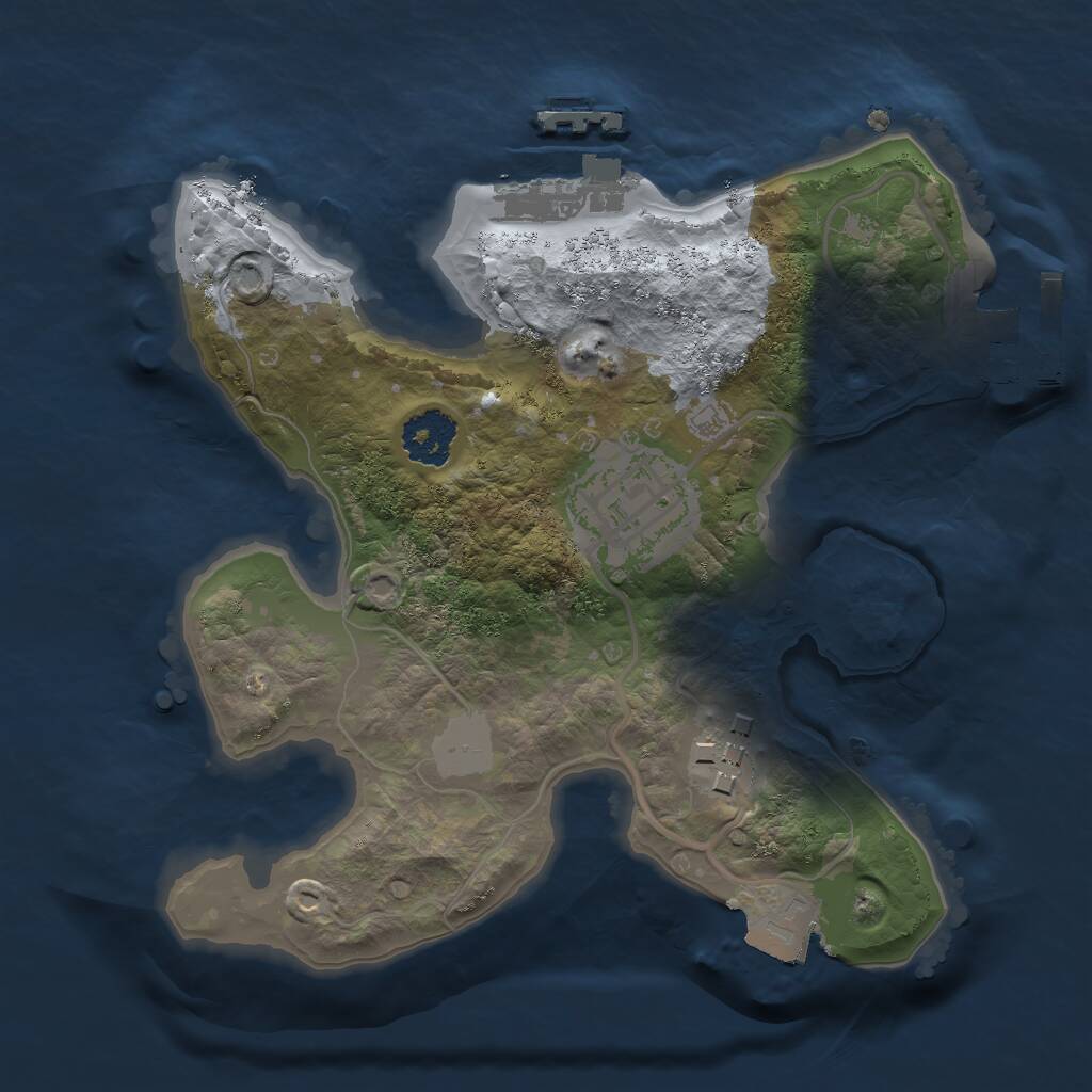 Rust Map: Procedural Map, Size: 2000, Seed: 424303157, 5 Monuments
