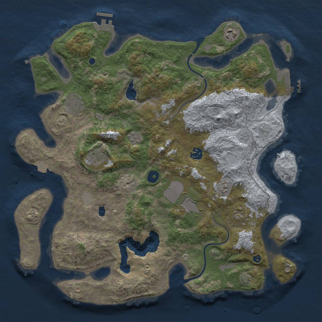 Rust Map: Procedural Map, Size: 4000, Seed: 20102, 13 Monuments