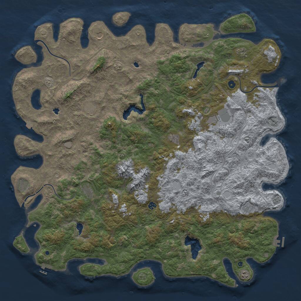 Rust Map: Procedural Map, Size: 6000, Seed: 598267, 17 Monuments