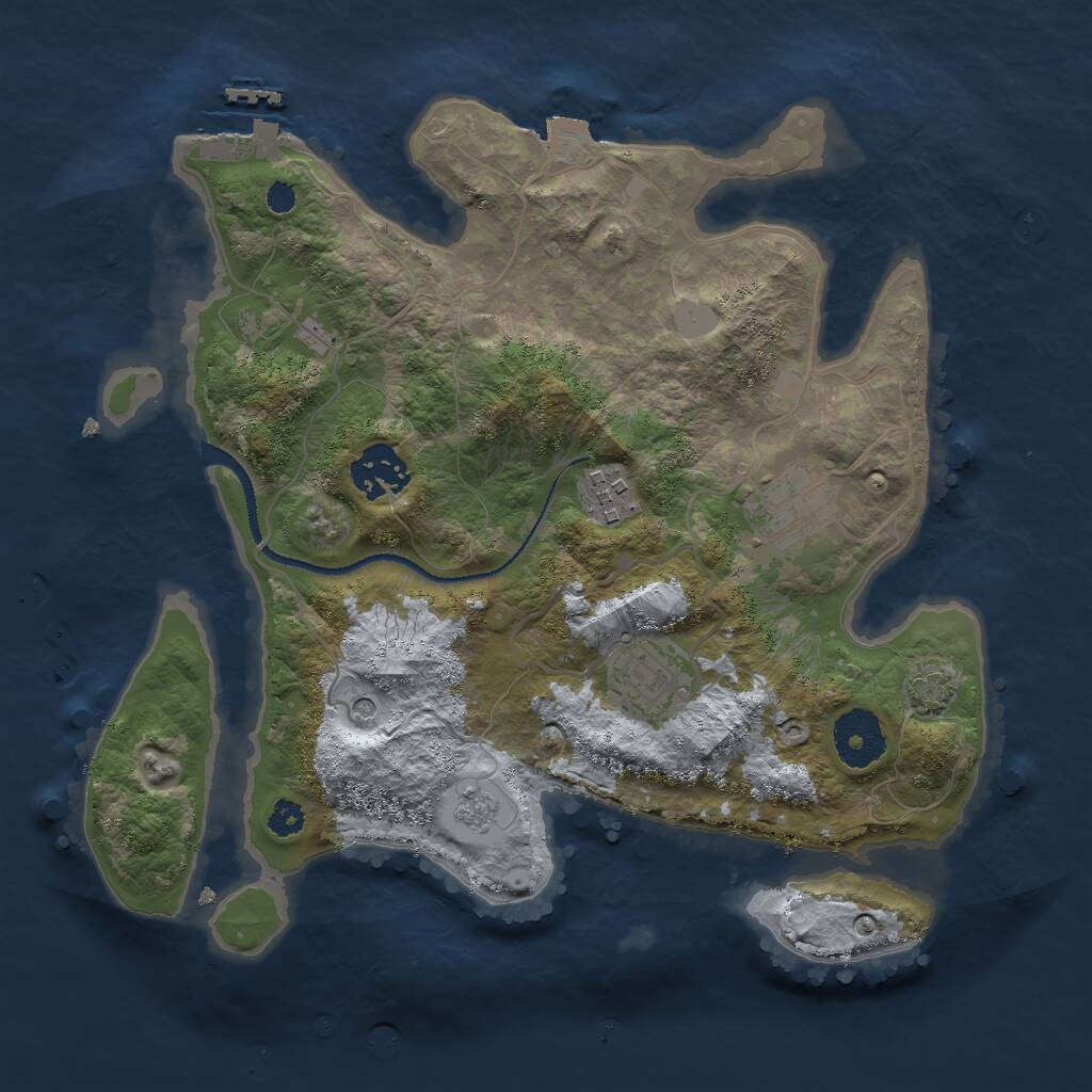 Rust Map: Procedural Map, Size: 3000, Seed: 328342677, 9 Monuments