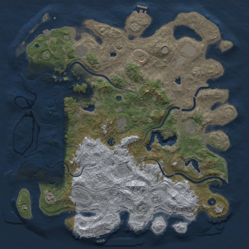 Rust Map: Procedural Map, Size: 4800, Seed: 448883092, 17 Monuments