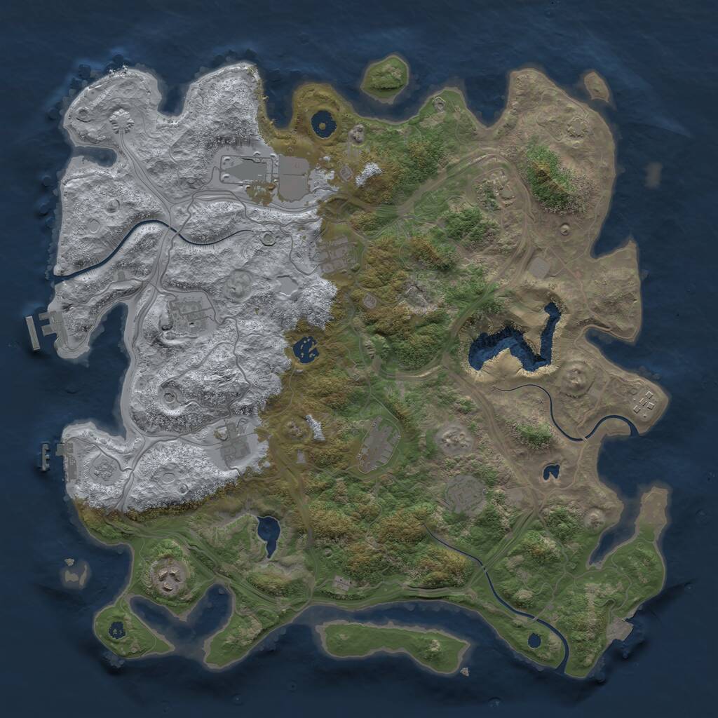 Rust Map: Procedural Map, Size: 4250, Seed: 554328344, 16 Monuments