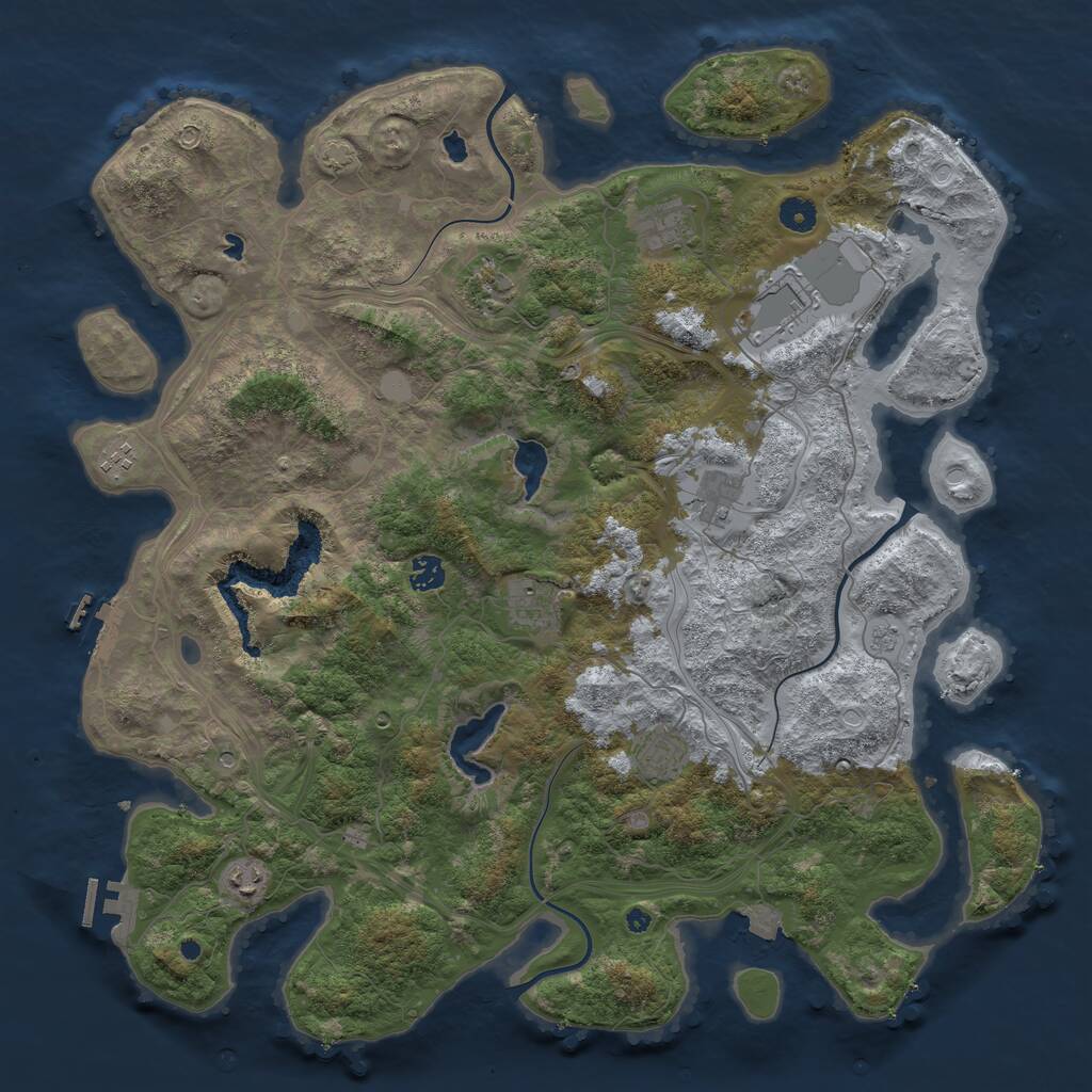 Rust Map: Procedural Map, Size: 4500, Seed: 512312, 15 Monuments