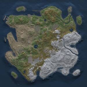 Thumbnail Rust Map: Procedural Map, Size: 3500, Seed: 2032732392, 15 Monuments