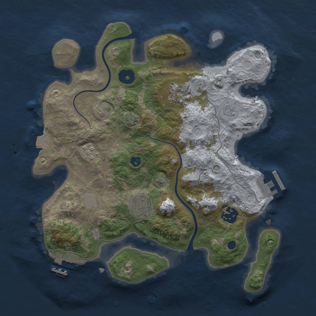 Rust Map: Procedural Map, Size: 3000, Seed: 249671982, 10 Monuments