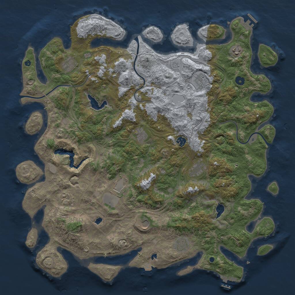 Rust Map: Procedural Map, Size: 4800, Seed: 1818464185, 17 Monuments