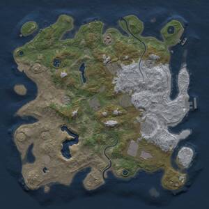 Thumbnail Rust Map: Procedural Map, Size: 4000, Seed: 1196512164, 14 Monuments