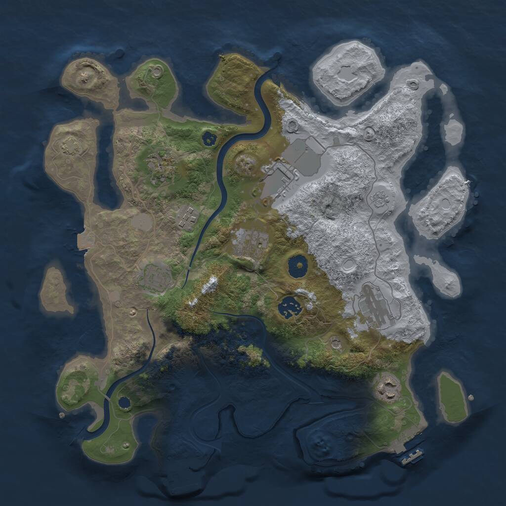 Rust Map: Procedural Map, Size: 3500, Seed: 238788956, 14 Monuments