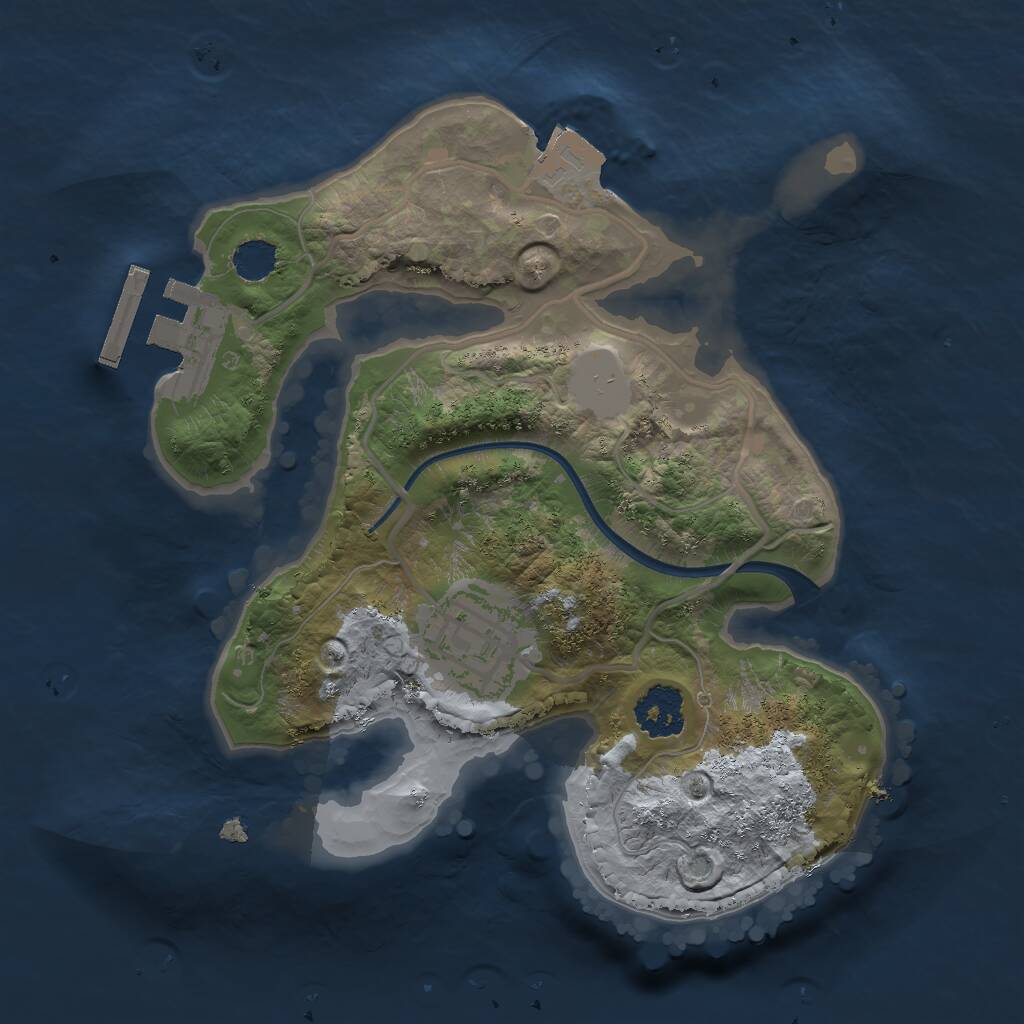 Rust Map: Procedural Map, Size: 2000, Seed: 111055392, 3 Monuments