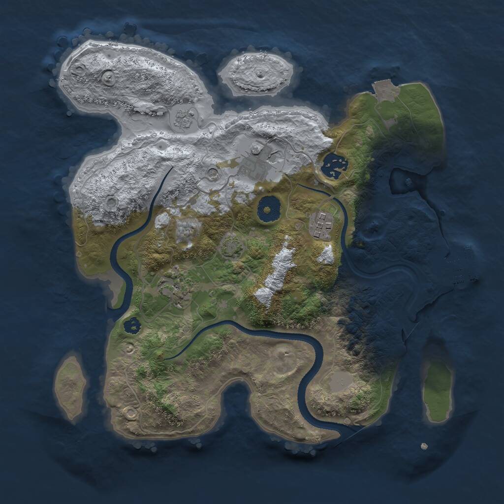 Rust Map: Procedural Map, Size: 3000, Seed: 1927, 9 Monuments