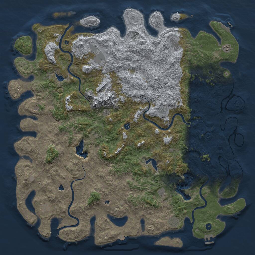 Rust Map: Procedural Map, Size: 6000, Seed: 264254, 17 Monuments