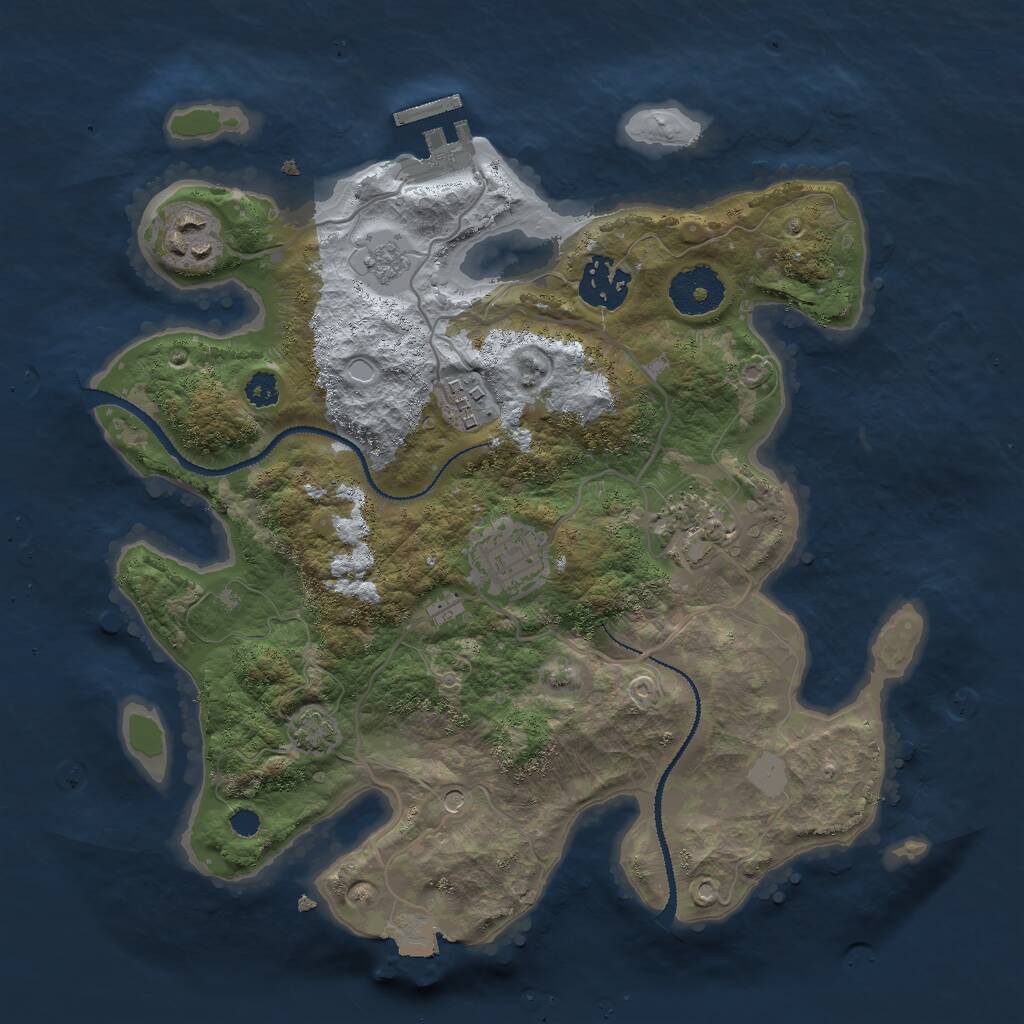 Rust Map: Procedural Map, Size: 3000, Seed: 101526418, 10 Monuments