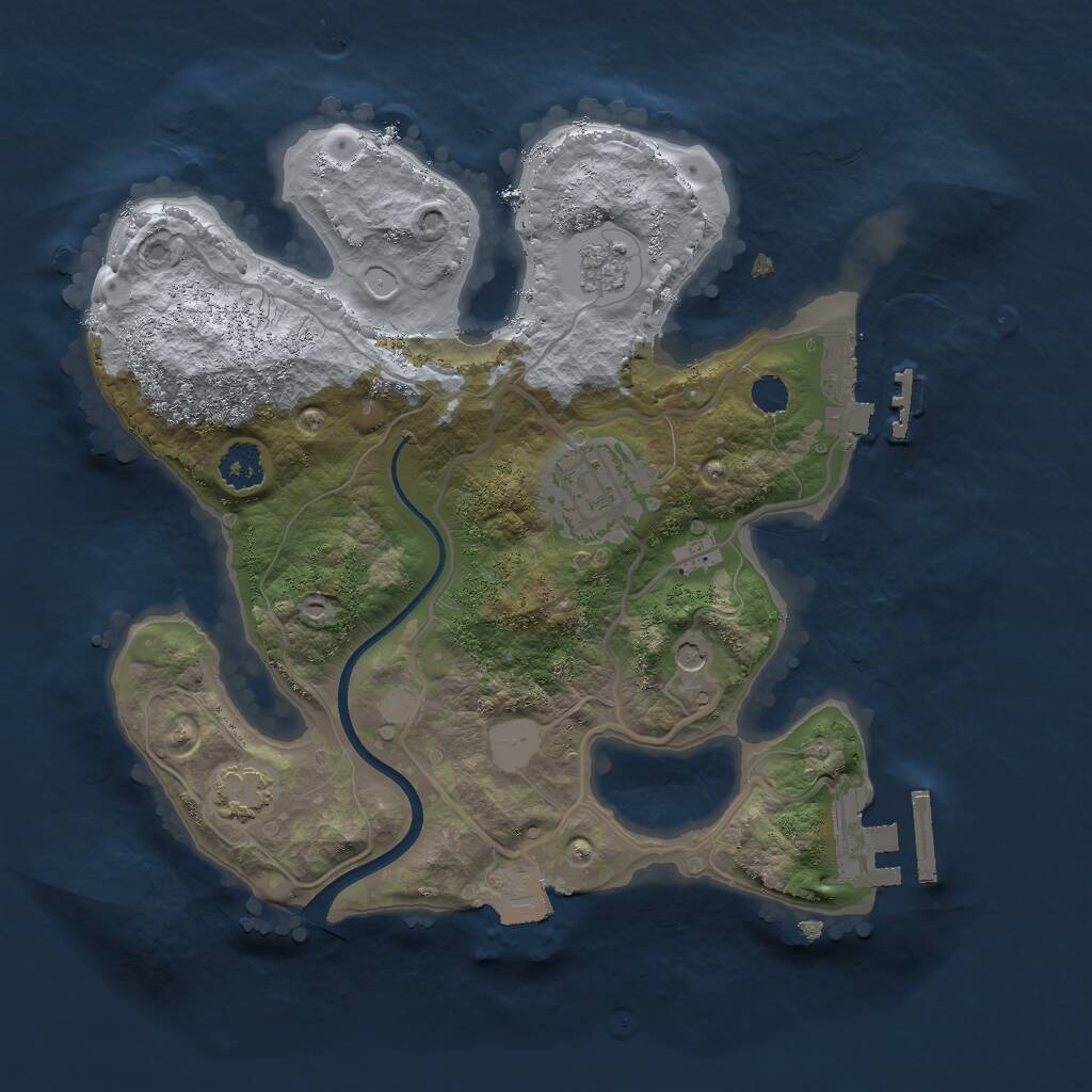 Rust Map: Procedural Map, Size: 2400, Seed: 2104, 7 Monuments