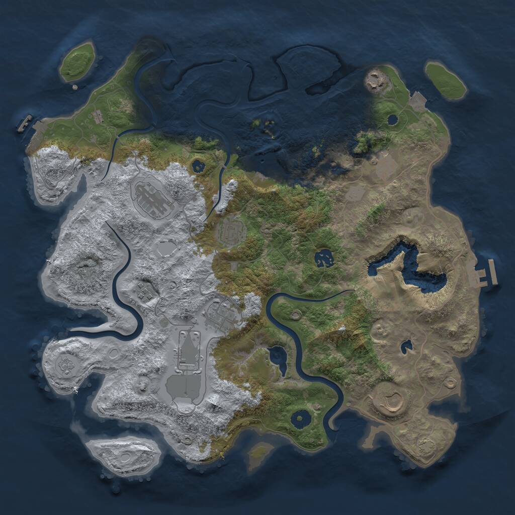 Rust Map: Procedural Map, Size: 4000, Seed: 371257559, 16 Monuments