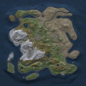 Thumbnail Rust Map: Procedural Map, Size: 3000, Seed: 32119, 7 Monuments