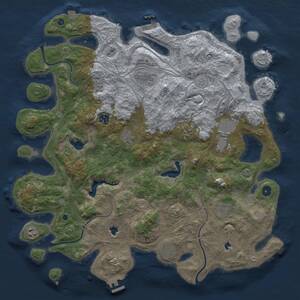 Thumbnail Rust Map: Procedural Map, Size: 4500, Seed: 1624725015, 15 Monuments