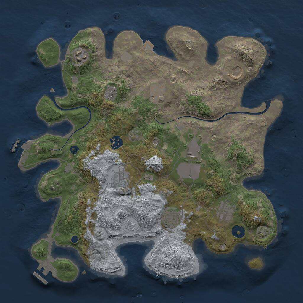 Rust Map: Procedural Map, Size: 3500, Seed: 371655916, 15 Monuments