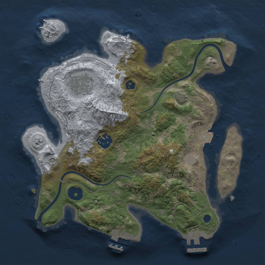 Rust Map: Procedural Map, Size: 2750, Seed: 29421845, 7 Monuments