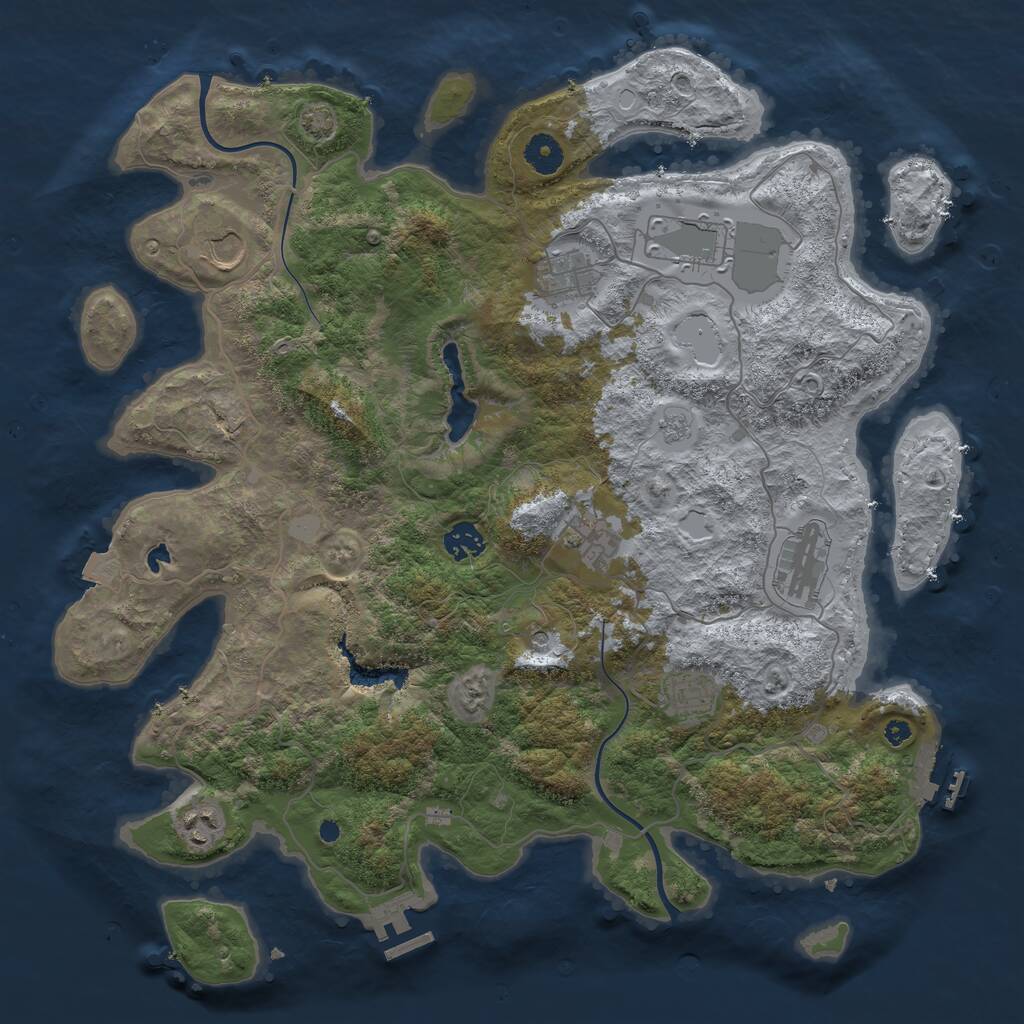 Rust Map: Procedural Map, Size: 4000, Seed: 516951816, 14 Monuments