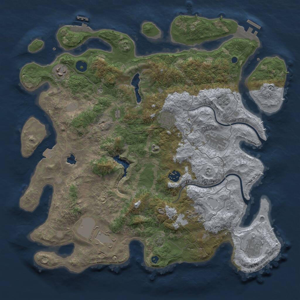 Rust Map: Procedural Map, Size: 4000, Seed: 1346278, 14 Monuments