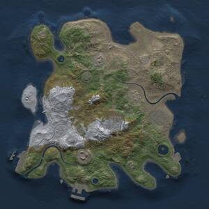 Thumbnail Rust Map: Procedural Map, Size: 3000, Seed: 585233, 10 Monuments