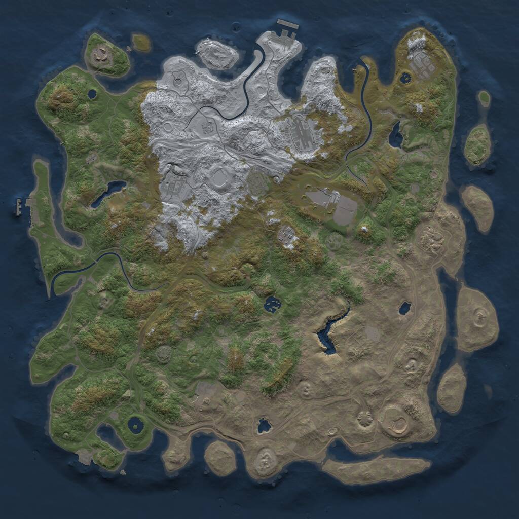 Rust Map: Procedural Map, Size: 4800, Seed: 1506263950, 17 Monuments