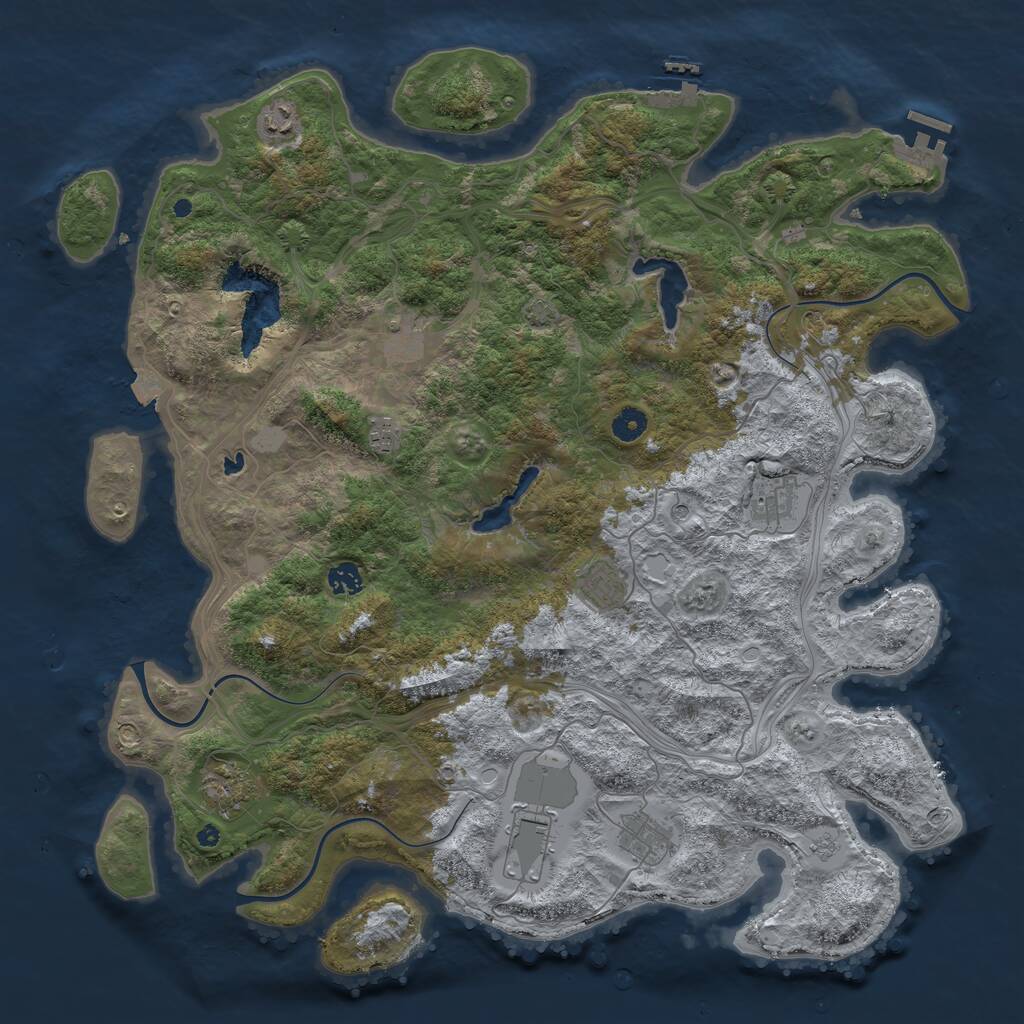 Rust Map: Procedural Map, Size: 4550, Seed: 71976493, 15 Monuments