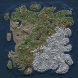 Thumbnail Rust Map: Procedural Map, Size: 4550, Seed: 71976493, 15 Monuments